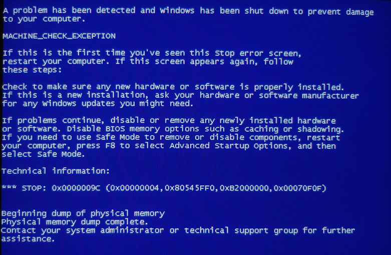 Cause Of Blue Screen 98