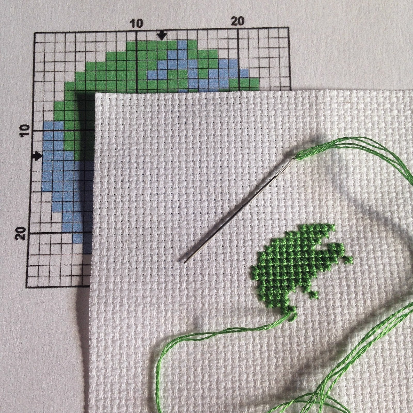 KBB Crafts & Stitches: Earth Love Cross-Stitch Pin