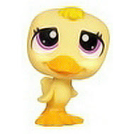 Littlest Pet Shop~#1374~Duck~Yellow Orange~Pink Purple Dot Eyes~Spring Egg 