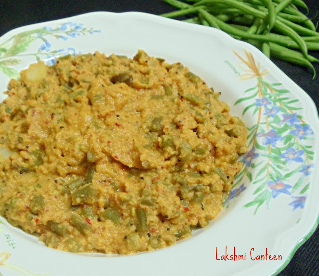 Lakshmi Canteen: Beans Sukke (Beans Dry Curry)