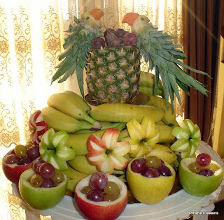 aranjamente fructe, decor fructe, masa fructe, pepeni sculptati