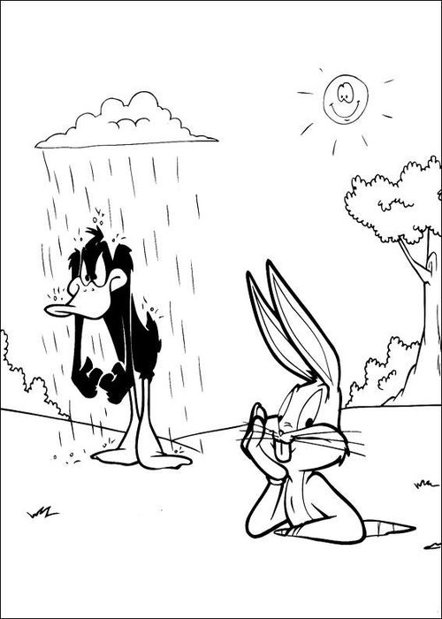 Bugs Bunny And Daffy Duck Coloring Pages For Kids >> Disney Coloring Pages