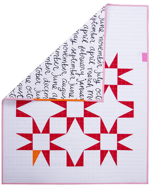 Modern Red and White Star Baby Quilt