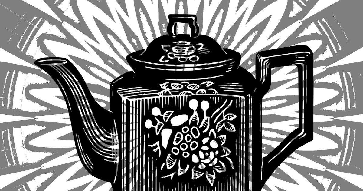 CJO Photo Printable Kitchen Art 8x10 Black and White Teapot