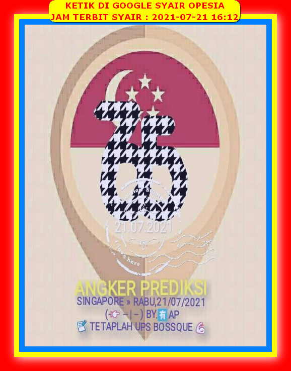 Prediksi Singapura Rabu 21 Juli 2021 Kodal Prediksi Prediksi Singapura Rabu 21 Juli 2021 Kodal Prediksi
