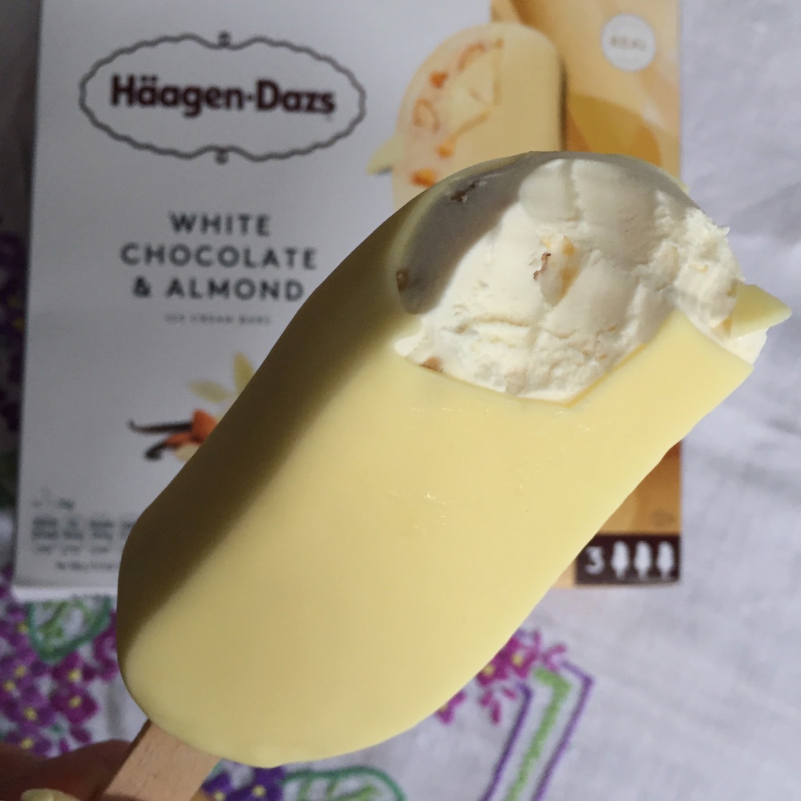 white chocolate ice cream bar