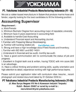 Lowongan Kerja PT. Yokohama Industrial Products