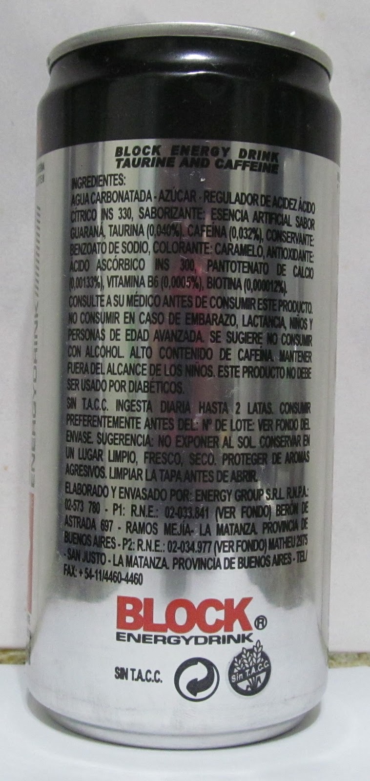 LATAS Y BOTELLAS COLECCIÓN LATA BLOCK ENERGY DRINK 250 ML ORIGEN