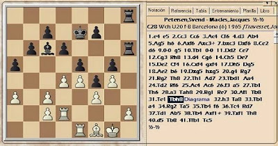 Posición de la partida de ajedrez Petersen-Macles del VIII Campeonato Mundial Juvenil de Ajedrez