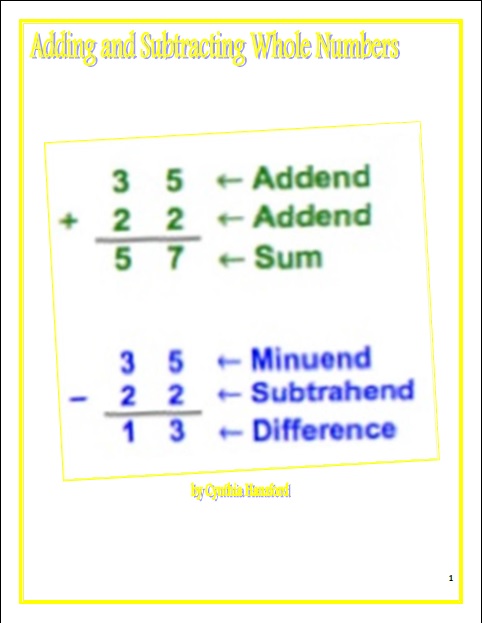 Addition And Subtraction Whole Numbers Worksheets
