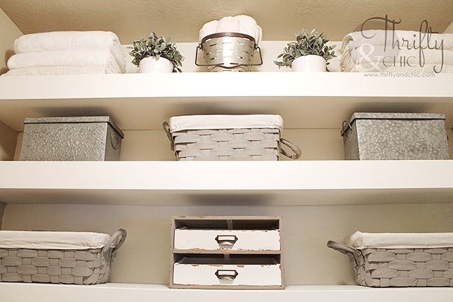 DIY Laundry Room Shelving - Get this farmhouse look