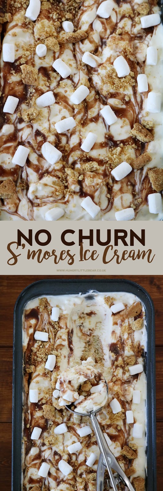 No Churn S'mores Ice Cream | Hungry Little Bear