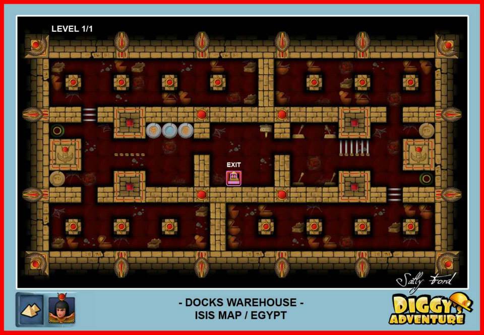 Diggy's Adventure Walkthrough: Egypt Isis / Docks Warehouse