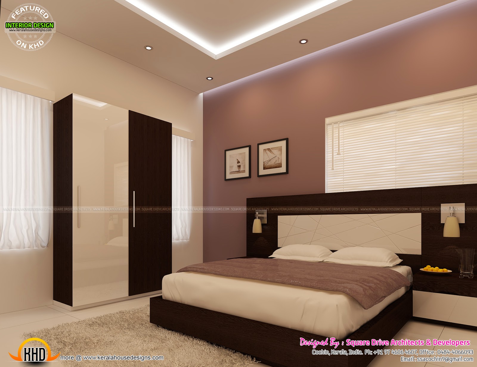  Bedroom  interior decoration Kerala home design and floor  