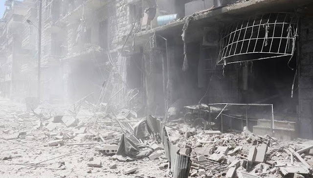 Pusat Kebudayaan di Aleppo Hancur Oleh Serangan Pesawat Rezim Syiah Suriah