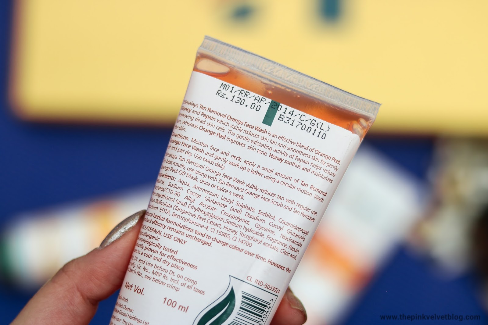 Himalaya Herbals Tan Removal Orange Face Wash, Scrub, and Peeloff Mask Review The Pink