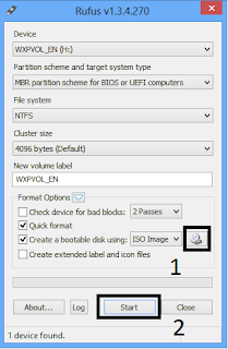 Jalankan software rufus untuk melanjutkan proses install ulang windows xp dengan flashdisk