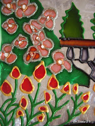 glass painting peacock pattern crafts cards projects