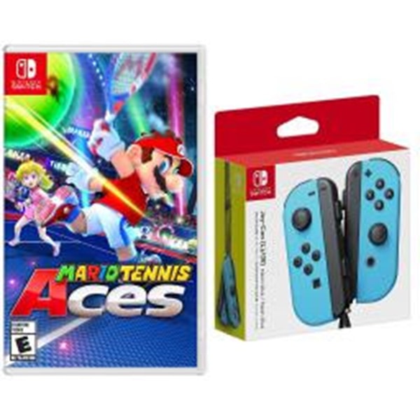 Nintendo Switch Super Mario Tennis Aces and Joy Con Controllers Bundle only $107.95 (was $139.99) with Free Shipping. Available in Neon Blue, Neon Red, Neo Red/Blue & Gray Joy Con Controllers.