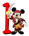 Alfabeto de Mickey Mouse en diferentes posturas y vestuarios l.