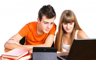 Students studying on Laptop