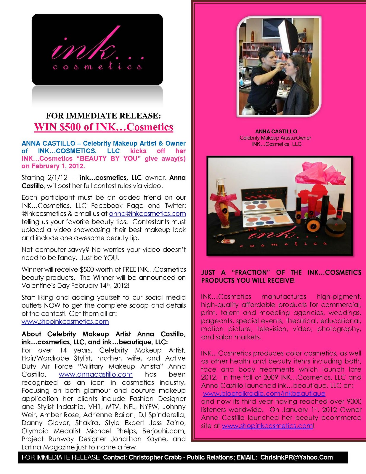 INK... Beauty INK Cosmetics BEAUTY BY YOU Giveaway! WINNER receives