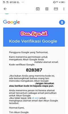 kode verifikasi sandi google