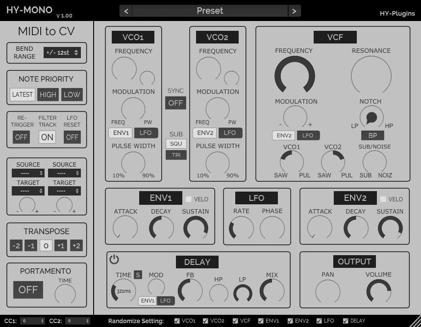 Free Synthesizer Plugin HYMono for Windows SYNTH ANATOMY