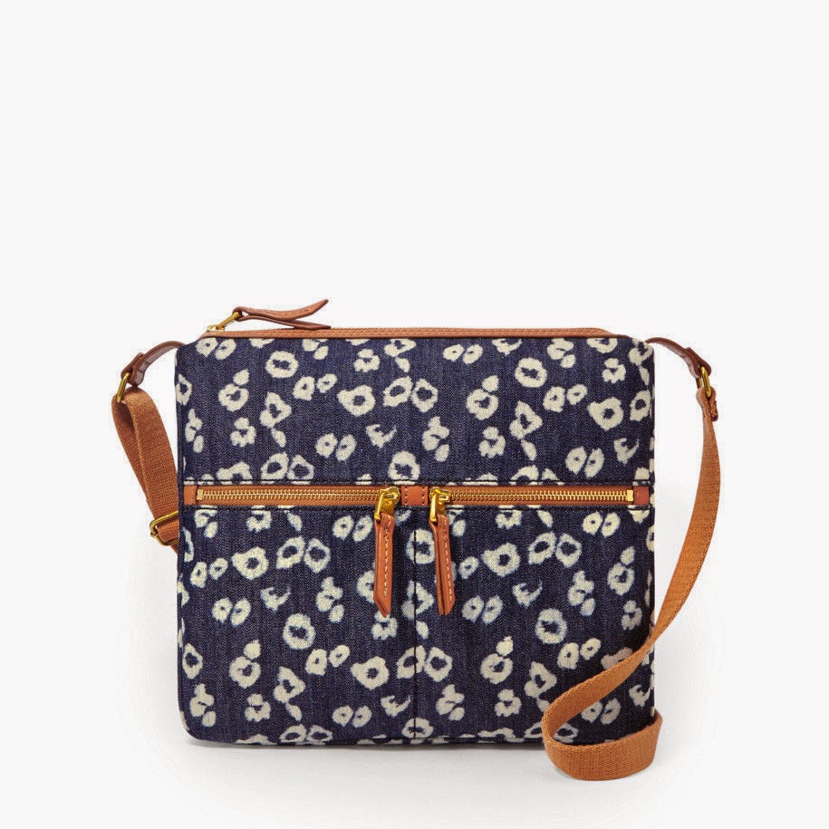 USA Boutique FOSSIL ERIN Denim Handbag / Crossbody (adjustable