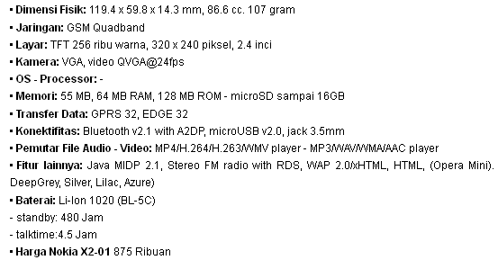 Nokia X2-01, HP Qwerty Murah Harga 800 ribuan