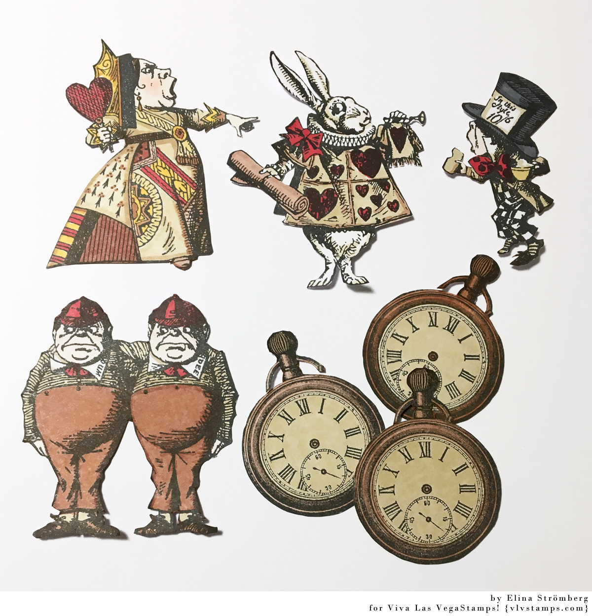 Viva Las VegaStamps! Alice in Wonderland on Scrapbooking Layout by Elina