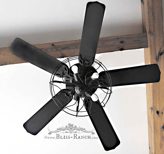 Ceiling Fan Updated with Paint & Lights, Bliss-Ranch.com