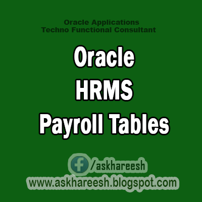 Oracle HRMS Payroll Tables,AskHareesh Blog for OracleApps