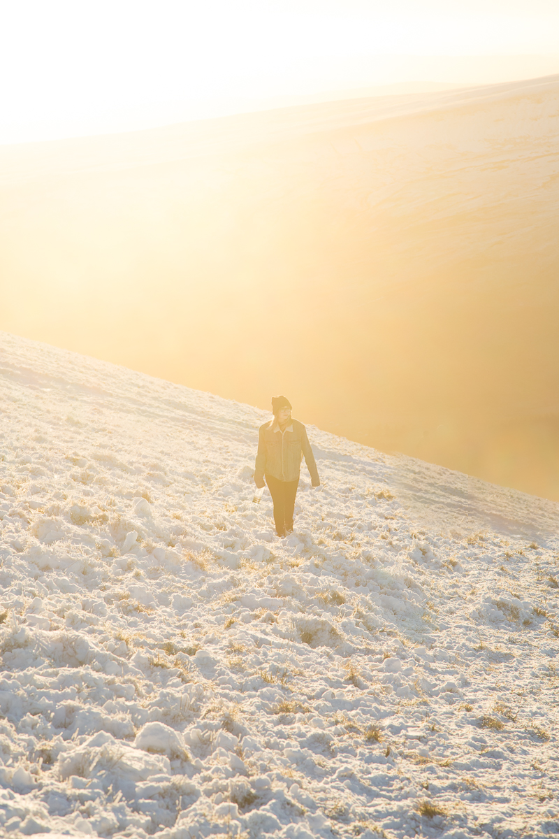 Climbing a Mountain in the Snow The New Year Vlog pen y fan mountain at sunset in the snow