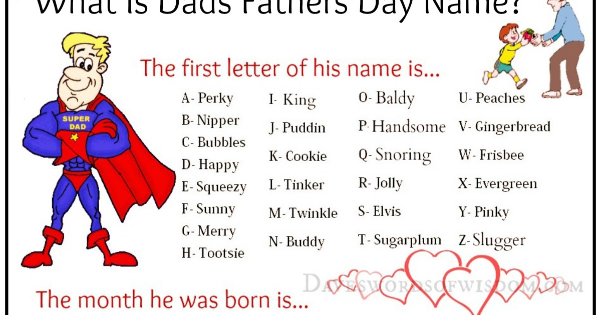 What Is Dads Funny Fathers Day Name?