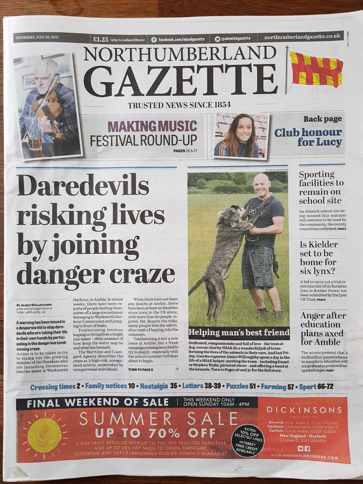 "It's A Dog's Life"..... SHAK (Safe Homes And Kindness) Northumberland Gazette. A Day In The