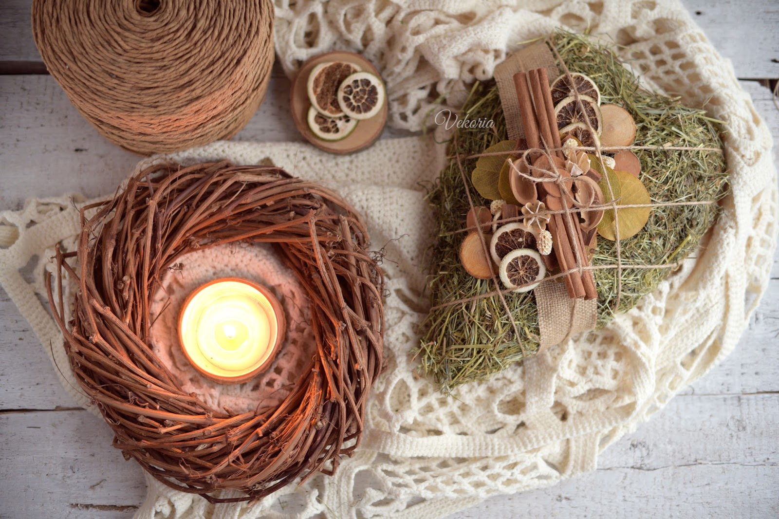 wall decoration heart natural