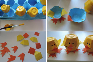 pintainhos feitos de caixas de ovos Várias sugestões divertidas para reciclar caixas de ovos.