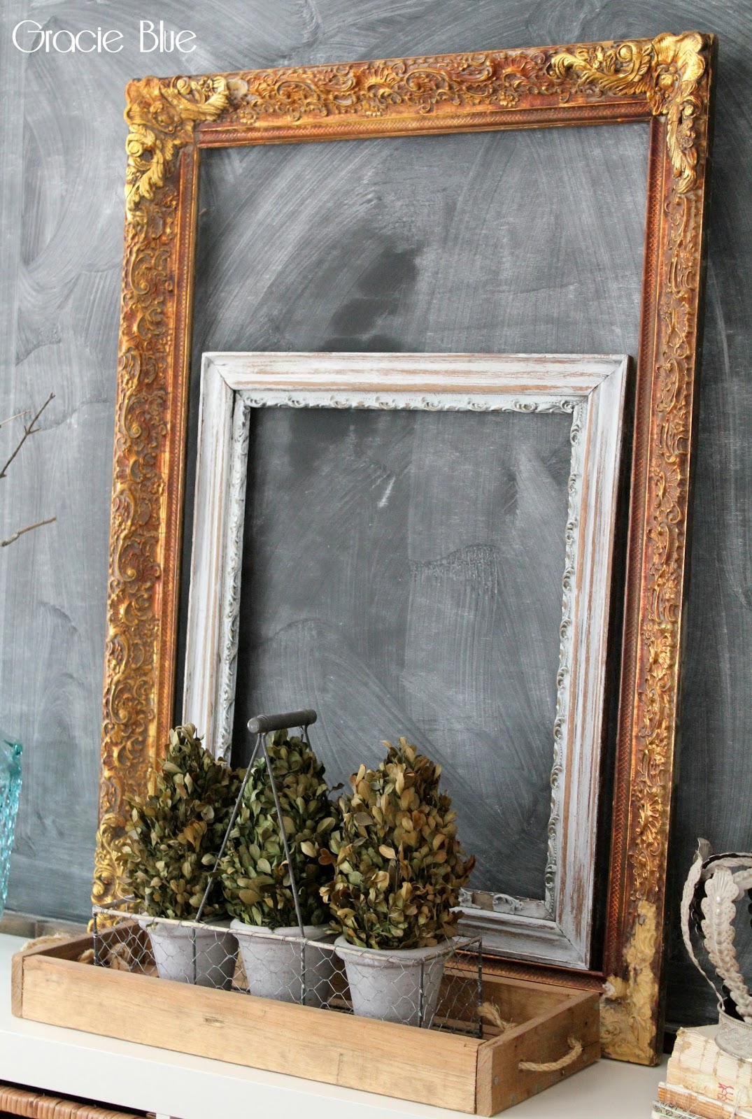 Gracie Blue Chalkboard Decor {DIY Framed Chalkboard}