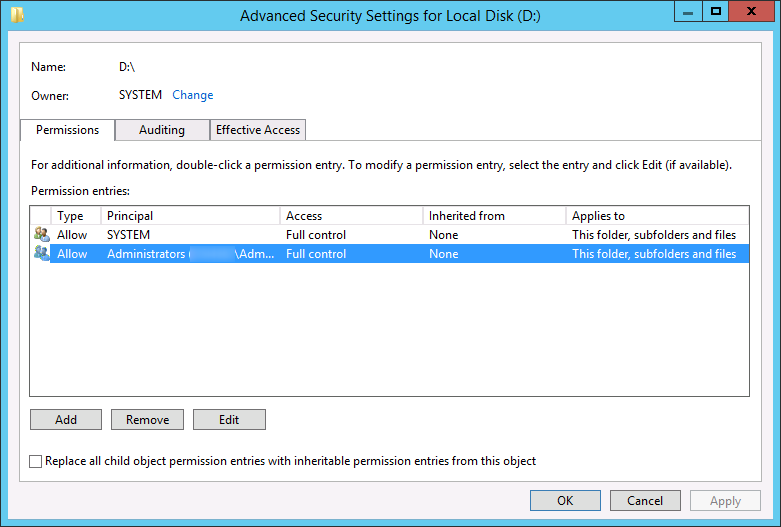 Access denied when creating local databases UC Now