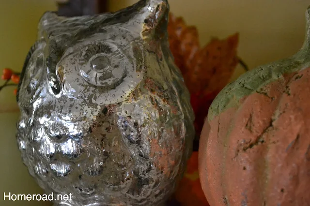 Glass owl and a pumpkin