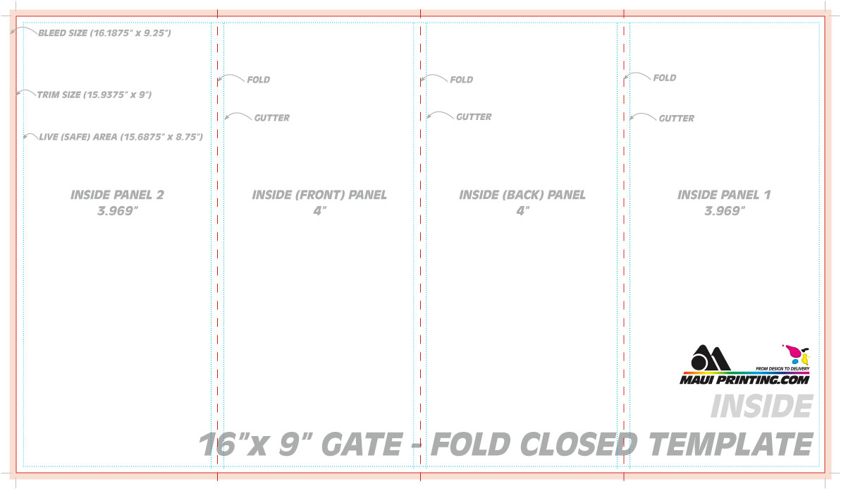 quad fold card template