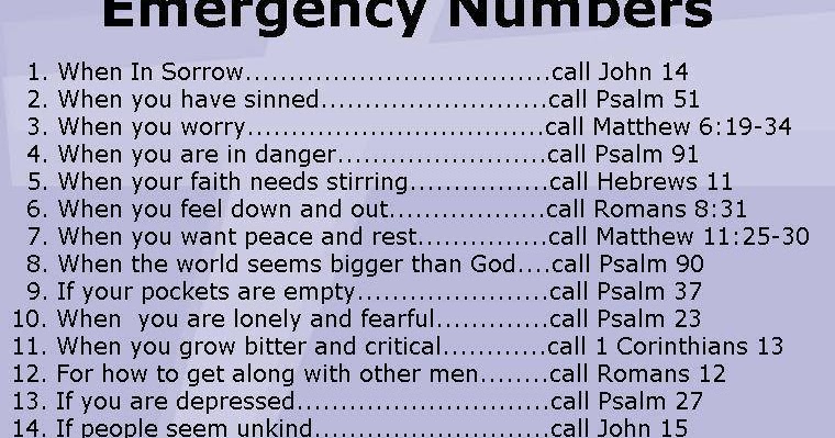 God is Love: Thankful Thursday: Emergency Numbers