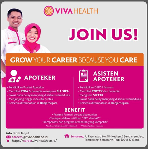 Lowongan Kerja Banjarnegara Pt Sumber Hidup Sehat Apotek Viva Health Sebagai Apoteker Dan Asisten Apoteker Lowongan Kerja Banjarnegara Loker Banjarnegara Net