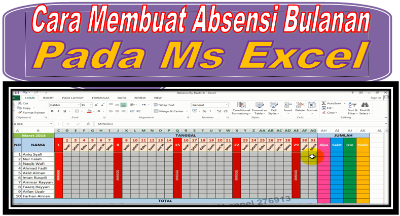 Cara Membuat Absen Bulanan di Excel