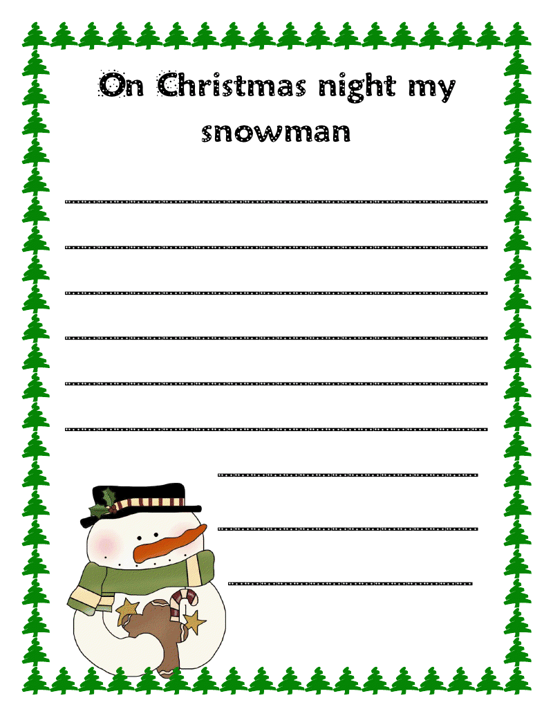 Snowman Writing Activity 3rd Grade