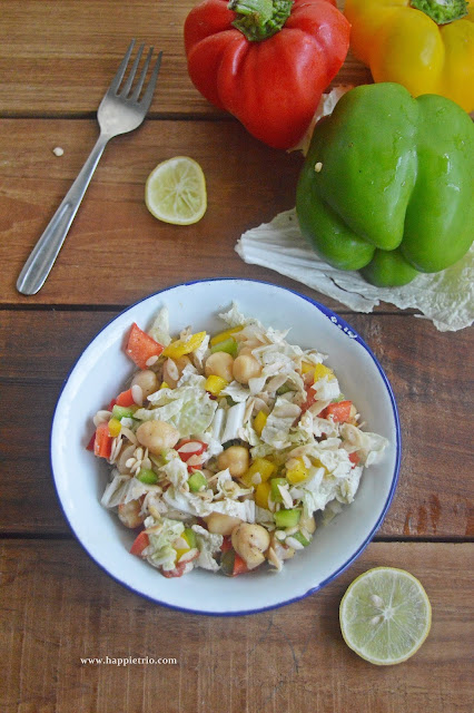 Chickpeas Capsicum Salad Recipe | Bell Pepper Channa Salad