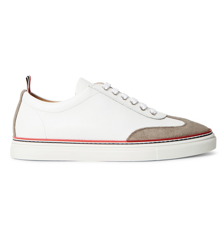 White Gets Interesting: Thom Browne Suede-Trimmed Full-Grain Leather ...