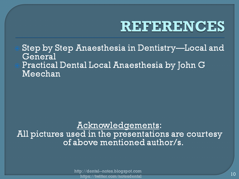 Dental Notes Local Anesthesia For Children NOTES