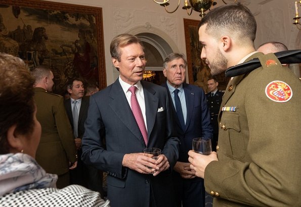 Grand Duke Henri and Grand Duchess Maria Teresa held a reception for the personnel of Luxembourg's Army and Grand Ducal Police